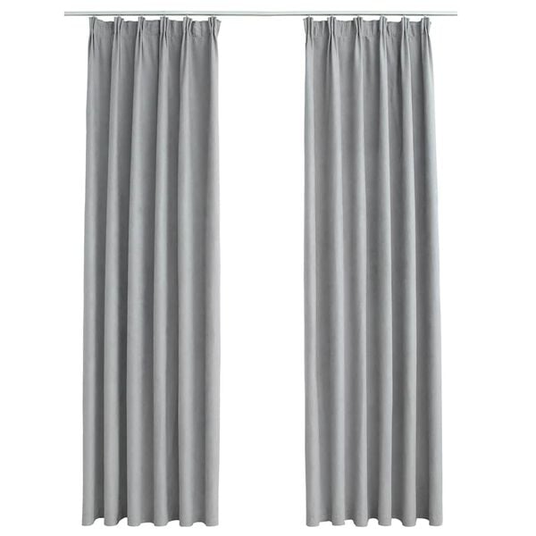 vidaXL Verdunkelungsvorh&auml;nge mit Haken 2 Stk. Grau 140x175 cm