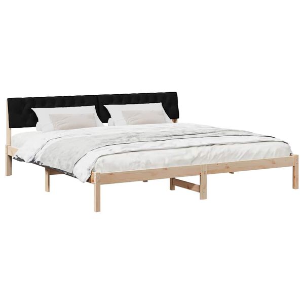 vidaXL Bettgestell Braun und Schwarz 200 x 200 cm Massivholz Kiefer