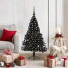 vidaXL K&uuml;nstlicher vorbeleuchteter Weihnachtsbaum Schwarz 120 cm PVC