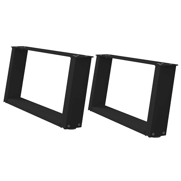 vidaXL Couchtischbeine U-Form 2 Stk. Schwarz 70x(30-31) cm Stahl