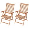 vidaXL Verstellbare Gartenst&uuml;hle 2 Stk. Massivholz Teak