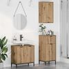 vidaXL Badezimmerm&ouml;bel-Set 3 pcs Artisan-Eiche Sperrholz und Metall