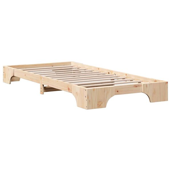 vidaXL Bettrahmen Natur 100 x 200 cm Massives Kiefernholz