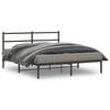 vidaXL Bettgestell mit Kopfteil Metall Schwarz 160x200 cm