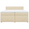 vidaXL Boxspringbett mit Matratze Creme 200x200 cm Stoff