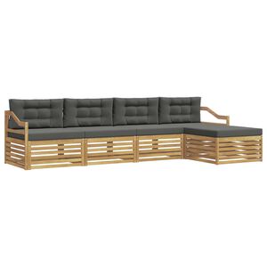 vidaXL Outdoor-Sofagarnitur 5 stk. Wei&szlig; und Anthrazit Polyester