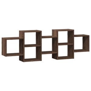 vidaXL Wandregal Braun Eichen-Optik 129x18x42 cm Holzwerkstoff