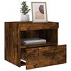 vidaXL Nachttische mit LED-Leuchten 2 Stk. R&auml;uchereiche 50x40x45 cm