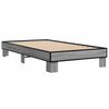 vidaXL Bettgestell Grau Sonoma 100x200 cm Holzwerkstoff und Metall