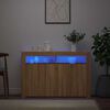 vidaXL Sideboard mit LED-Leuchten Sonoma-Eiche 115,5x30x75 cm