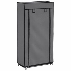 vidaXL Schuhschrank mit Abdeckung Grau 58 x 28 x 106 cm Stoff