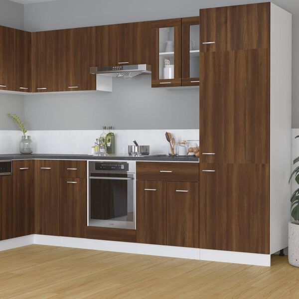 vidaXL H&auml;ngeschrank Lyon Glas Braun Eiche-Optik 60x31x60 cm Holzwerkstoff