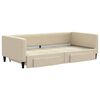 vidaXL Tagesbett Ausziehbar mit Schubladen Creme 100x200 cm Stoff