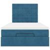 vidaXL Ottoman-Bett mit Matratzen & LEDs Dunkelblau 120x200 cm Samt