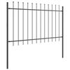 vidaXL Gartenzaun 8 pcs Grau 13,6 x 0,8 m Pulverbeschichteter Stahl