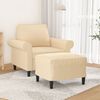 vidaXL Sessel mit Hocker Creme 60 cm Stoff