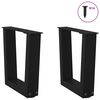 vidaXL Couchtischbeine V-Form 2 St&uuml;ck Schwarz 30x(30-31,3) cm Stahl