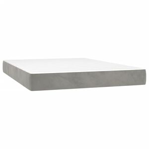 vidaXL Taschenfederkernmatratze Mittel Hellgrau 140x190x20 cm Samt