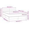 vidaXL Boxspringbett mit Matratze Hellgrau 140x190 cm Stoff