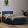 vidaXL Boxspringbett mit Matratze & LED Dunkelgrau 90x210 cm Samt