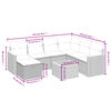 vidaXL 8-tlg. Garten-Sofagarnitur mit Kissen Schwarz Poly Rattan