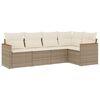 vidaXL 5-tlg. Garten-Sofagarnitur mit Kissen Beige Poly Rattan