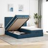 vidaXL Ottoman-Bett mit Matratzen Dunkelblau 200x200 cm Samt