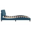 vidaXL Bettgestell mit LED ohne Matratze Blau 180x200 cm Samt