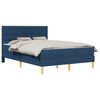vidaXL Bettgestell mit Matratze mit Kopfteil Blau 120 x 190 cm Stoff