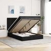 vidaXL Ottoman-Bett mit Matratze & LEDs Schwarz 140x200 cm Stoff