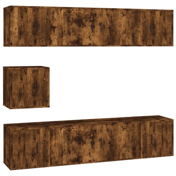 vidaXL 7-tlg. TV-Schrank-Set R&auml;uchereiche Holzwerkstoff
