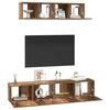vidaXL TV-Schrankset Wandmontiert 4 pcs Altholz Holzwerkstoff