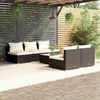 vidaXL 6-tlg. Garten-Lounge-Set mit Kissen Poly Rattan Schwarz