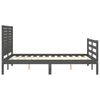 vidaXL Massivholzbett mit Kopfteil Grau 140x200 cm