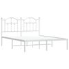 vidaXL Bettgestell mit Kopfteil Metall Wei&szlig; 150x200 cm