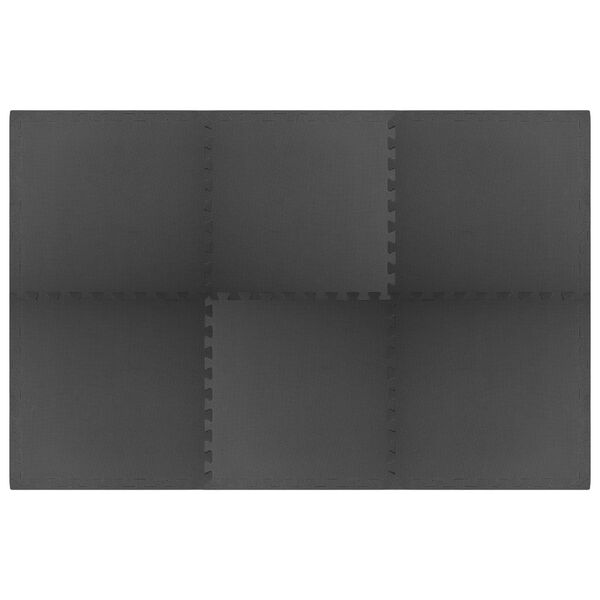 vidaXL Bodenmatten 6 Stk. 2,16 m&sup2; EVA-Schaumstoff Schwarz