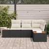 vidaXL Gartensofa-set mit Kissen 4 pcs Schwarz und Creme Polyrattan