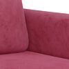 vidaXL 3-tlg. Sofagarnitur mit Kissen Weinrot Samt