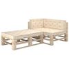 vidaXL Palettenkissen 4-tlg. Beige Baumwolle