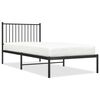 vidaXL Bettgestell mit Kopfteil Metall Schwarz 90x200 cm
