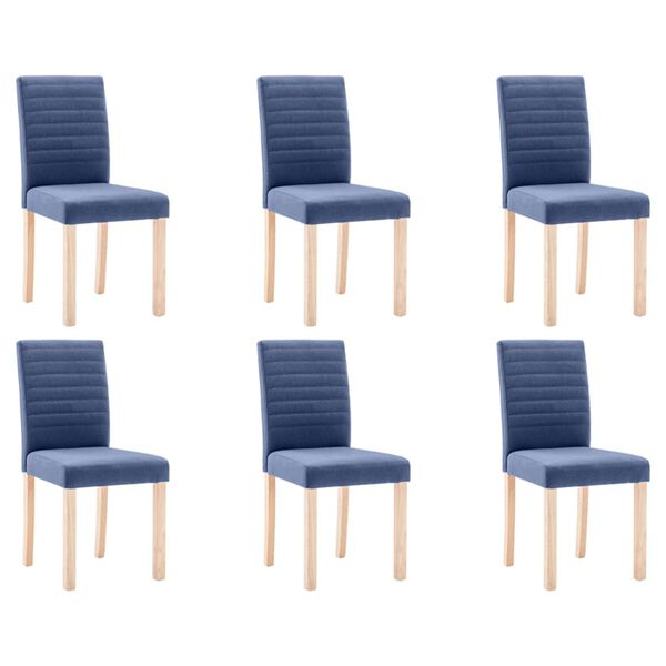 vidaXL Esszimmerst&uuml;hle 6 Stk. Blau Stoff