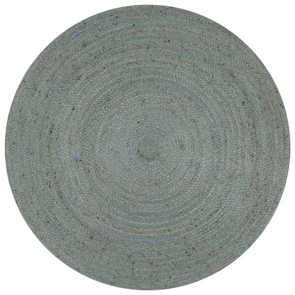 vidaXL Teppich Handgefertigt Jute Rund 150 cm Olivgr&uuml;n