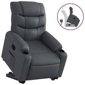 vidaXL Relaxsessel mit Aufstehhilfe Grau Kunstleder