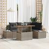 vidaXL Garten-Sofa-Set mit Speicher 5 pcs Grau Poly Rattan