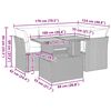 vidaXL 5-tlg. Garten-Sofagarnitur mit Kissen Schwarz Poly Rattan