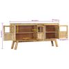 vidaXL Sideboard Braun und Schwarz 160x30x76 cm Massivholz Mango