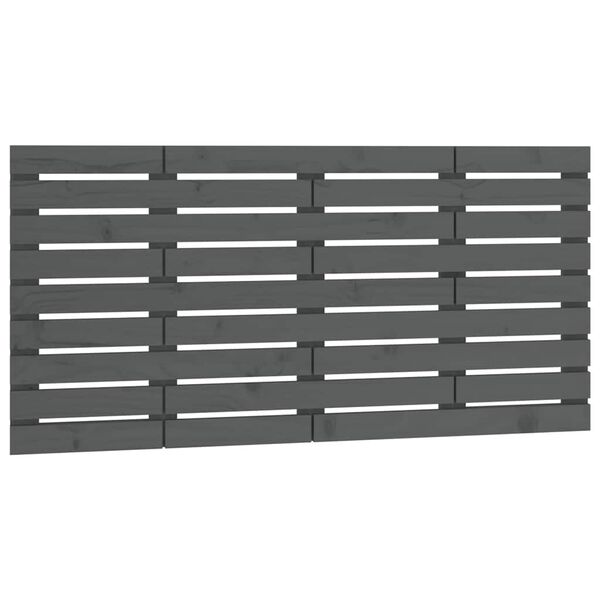 vidaXL Wand-Kopfteil Grau 141x3x63 cm Massivholz Kiefer