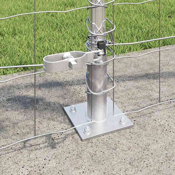 vidaXL Zaun mit Pfosten Silber 1 x 25 m Stahl