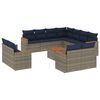 vidaXL 12-teiliges Gartensofa-Set mit Kissen, grau, Polyrattan
