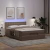 vidaXL Ottoman-Bett mit Matratzen & LEDs Cappuccino-Braun 140x200cm